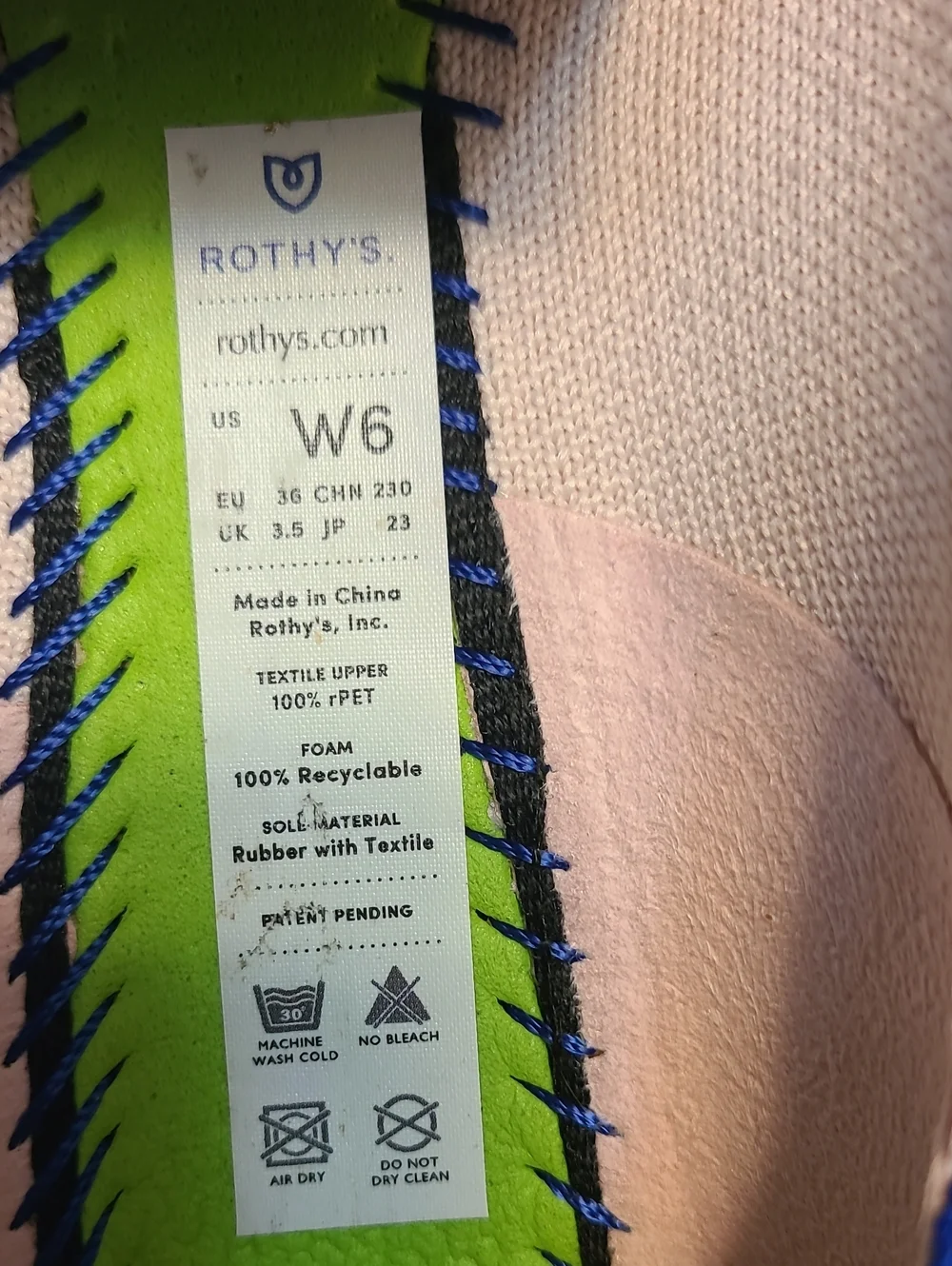 Rothy's The pointed Womens Comfy Stylish Light Pink Sz 6